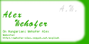 alex wehofer business card